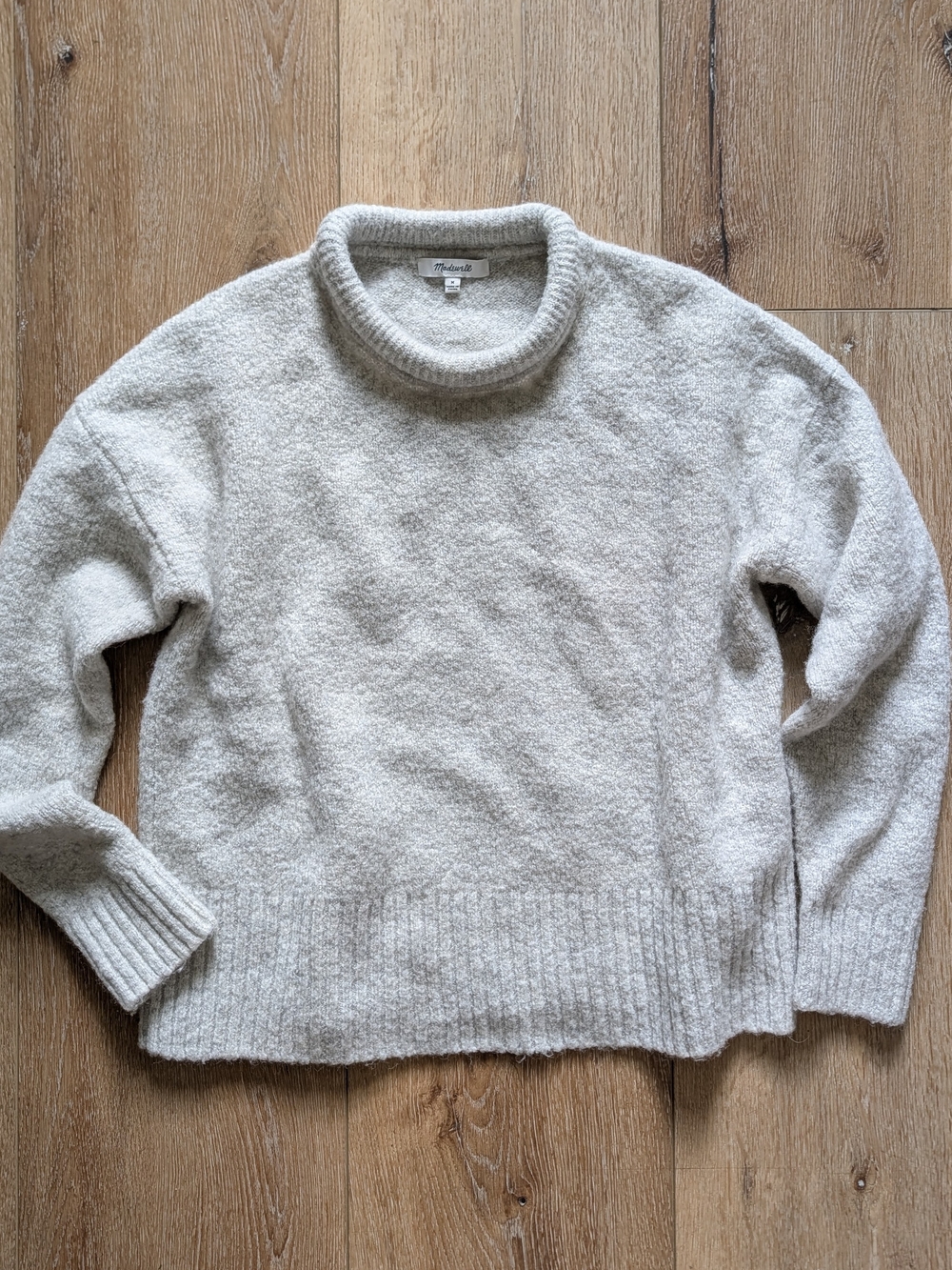 Madewell Soft Cream Bouclé Sweater Sz Medium